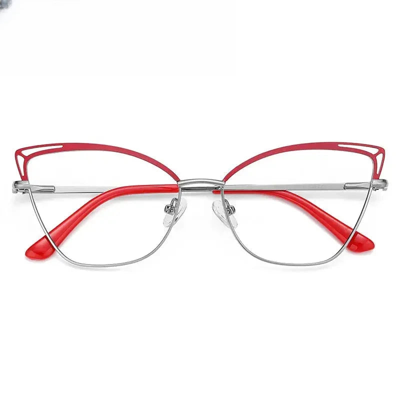 Women's Cat Eye Full Rim Alloy Prescription Glasses 30381 — view 1 | Rx Spectacle