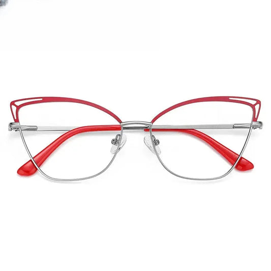 Women's Cat Eye Full Rim Alloy Prescription Glasses 30381 — view 1 | Rx Spectacle