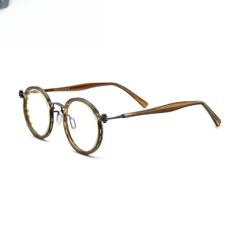 Unisex Round Full Rim Titanium Prescription Glasses Gxyj737 — view 9 | Rx Spectacle