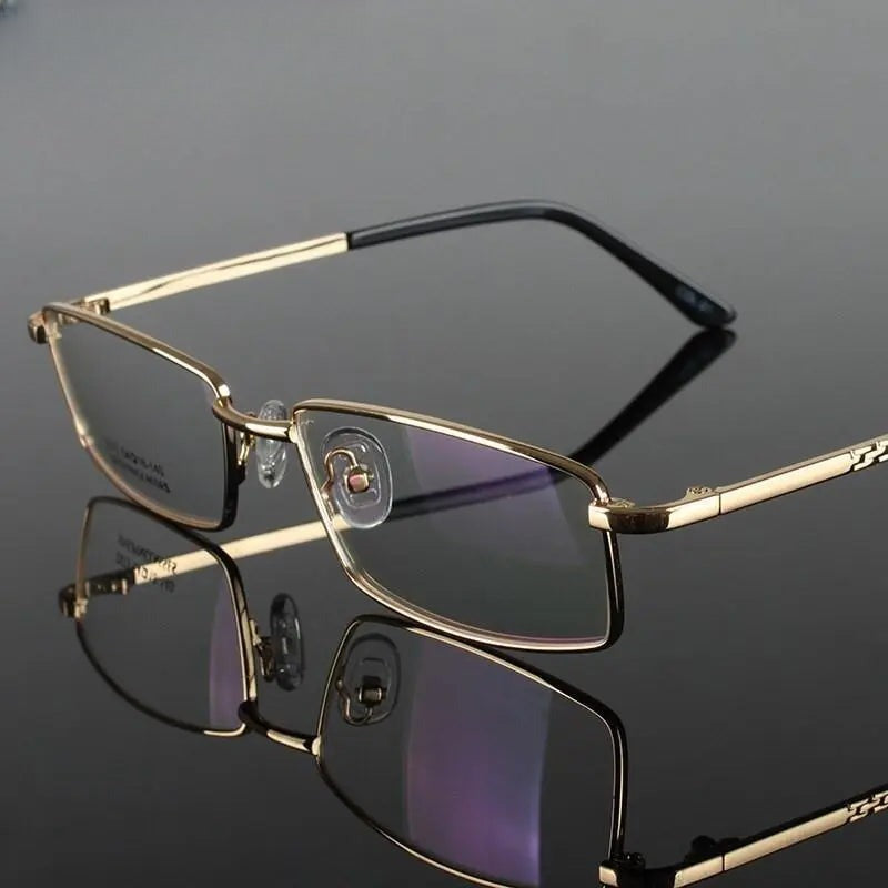 Men's Square Full Rim Alloy Prescription Glasses 2033 — view 9 | Rx Spectacle