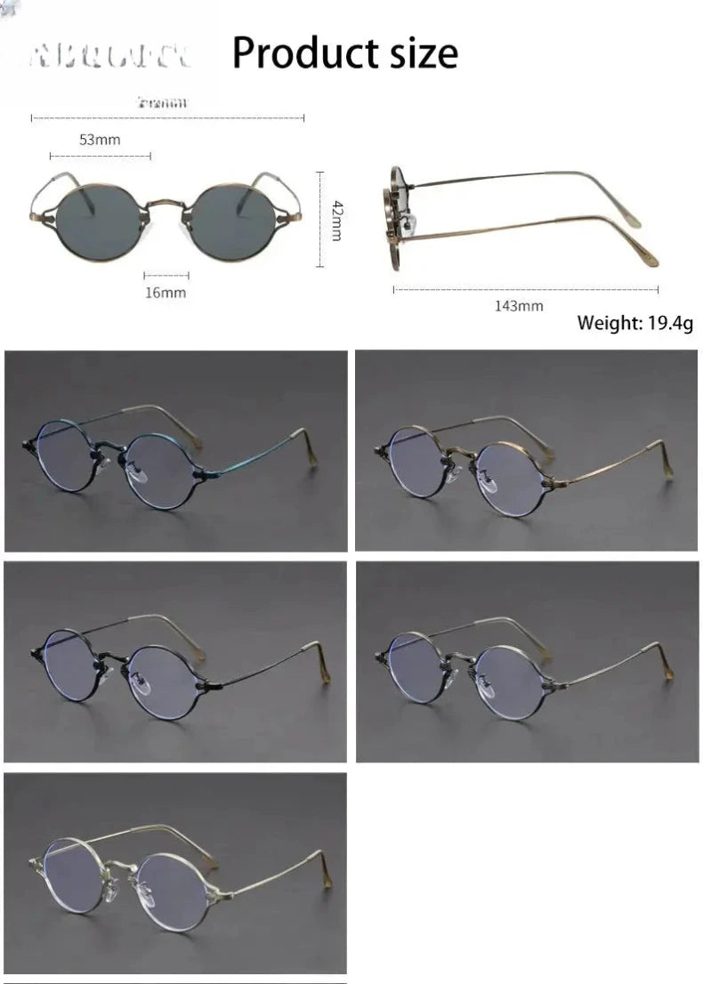 Unisex Round Full Rim Alloy Reading Glasses 10642 — view 2 | Rx Spectacle