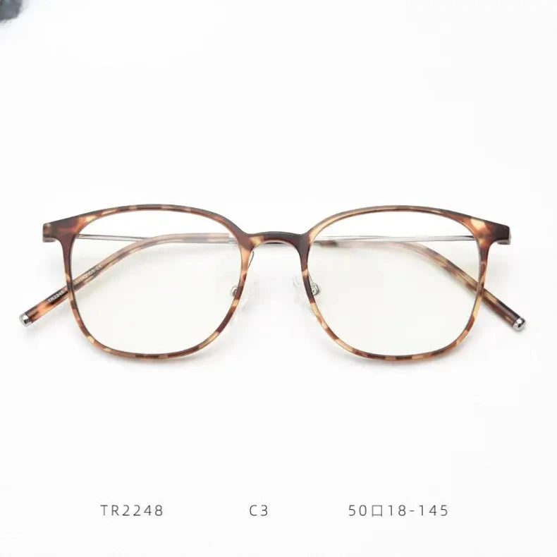 Women's Square Full Rim Titanium Prescription Glasses 92248 — view 11 | Rx Spectacle