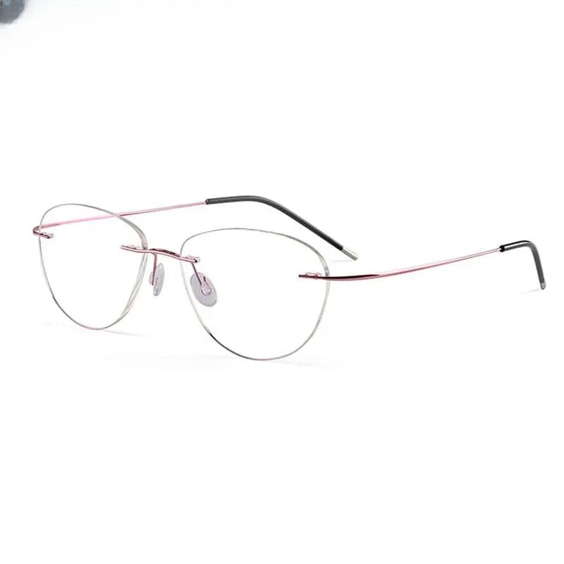 Unisex Triangle Rimless Titanium Prescription Glasses 003 — view 2 | Rx Spectacle