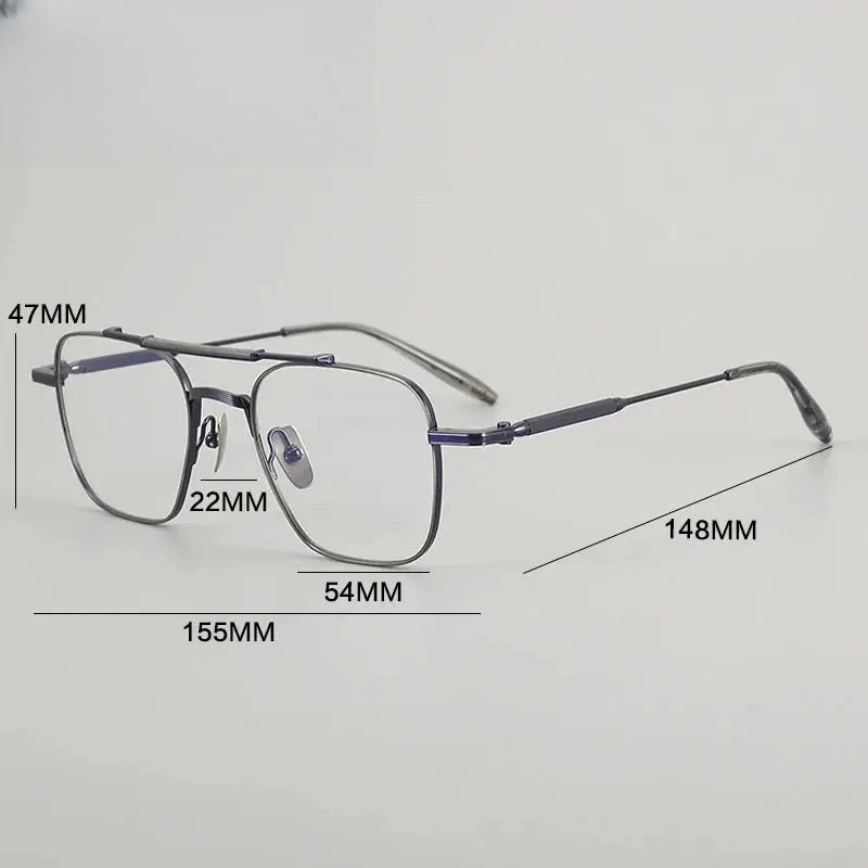 Unisex Square Full Rim Titanium Prescription Glasses 716830 — view 2 | Rx Spectacle