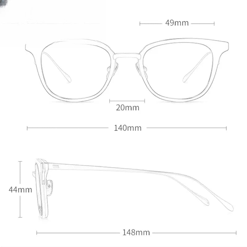 Unisex Square Full Rim Titanium Prescription Glasses 679903 — view 2 | Rx Spectacle