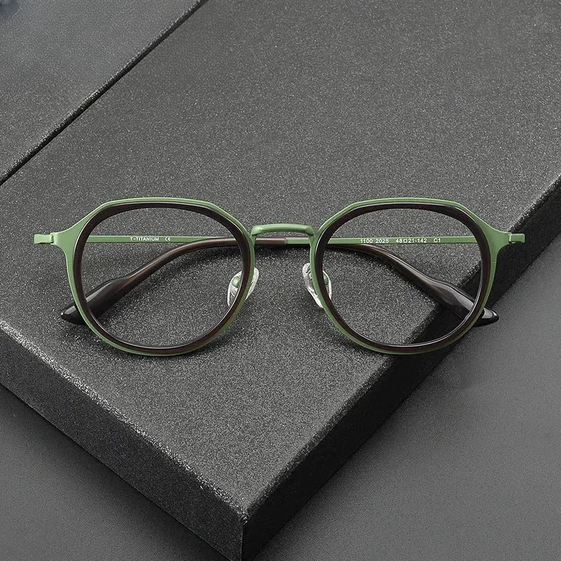 Women's Oval Full Rim Titanium Prescription Glasses 41100 — view 1 | Rx Spectacle