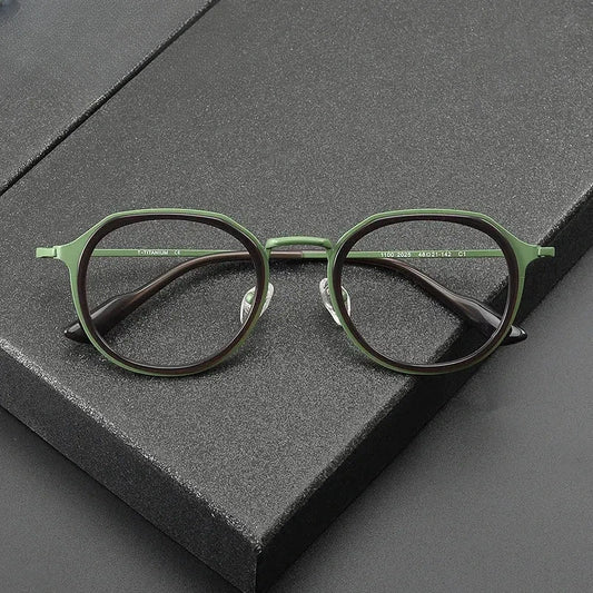 Women's Oval Full Rim Titanium Prescription Glasses 41100 — view 1 | Rx Spectacle
