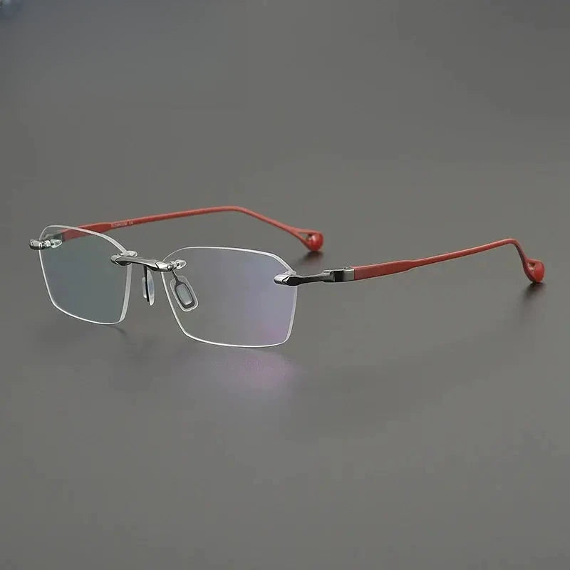 Unisex Oval Rimless Titanium Prescription Glasses G41307 — view 5 | Rx Spectacle