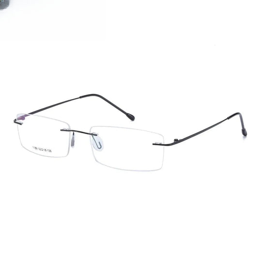 Men's Rectangular Rimless Titanium Prescription Glasses 1189 — view 1 | Rx Spectacle