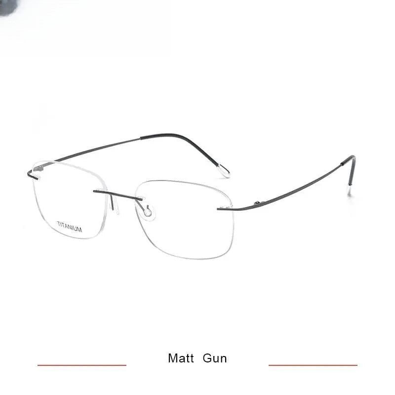 Men's Square Rimless Titanium Prescription Glasses Kr16010 — view 7 | Rx Spectacle