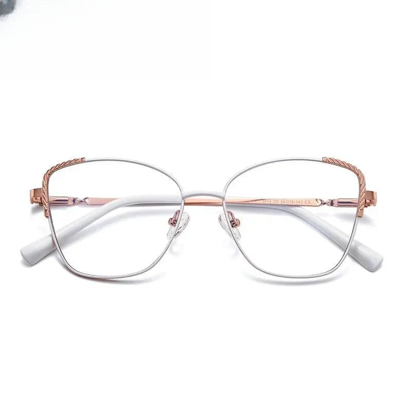 Women's Cat Eye Full Rim Alloy Prescription Glasses — view 1 | Rx Spectacle