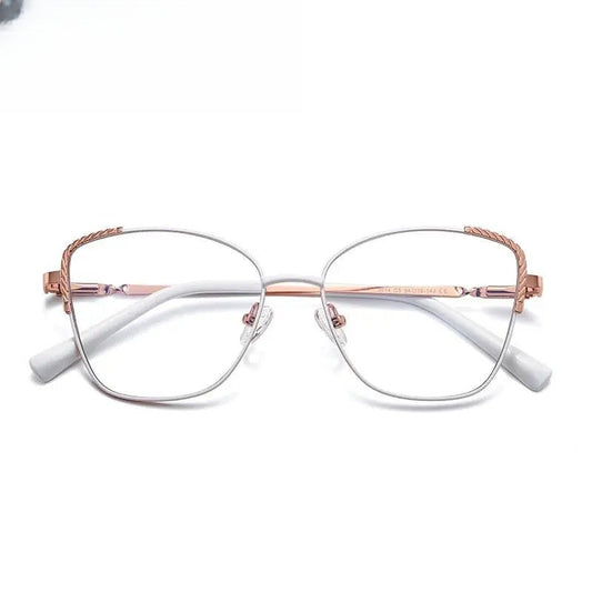 Women's Cat Eye Full Rim Alloy Prescription Glasses — view 1 | Rx Spectacle