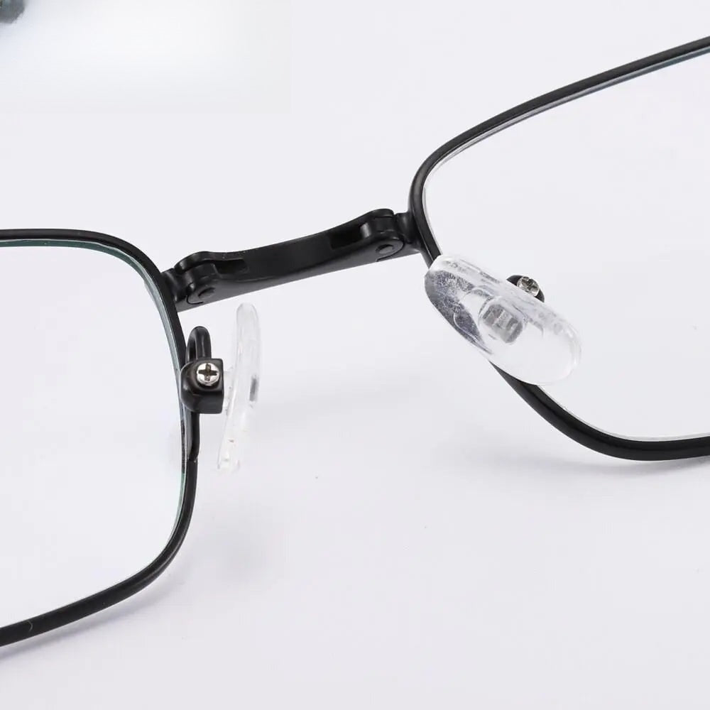 Unisex Square Full Rim Stainless Steel Prescription Glasses 8827 — view 9 | Rx Spectacle