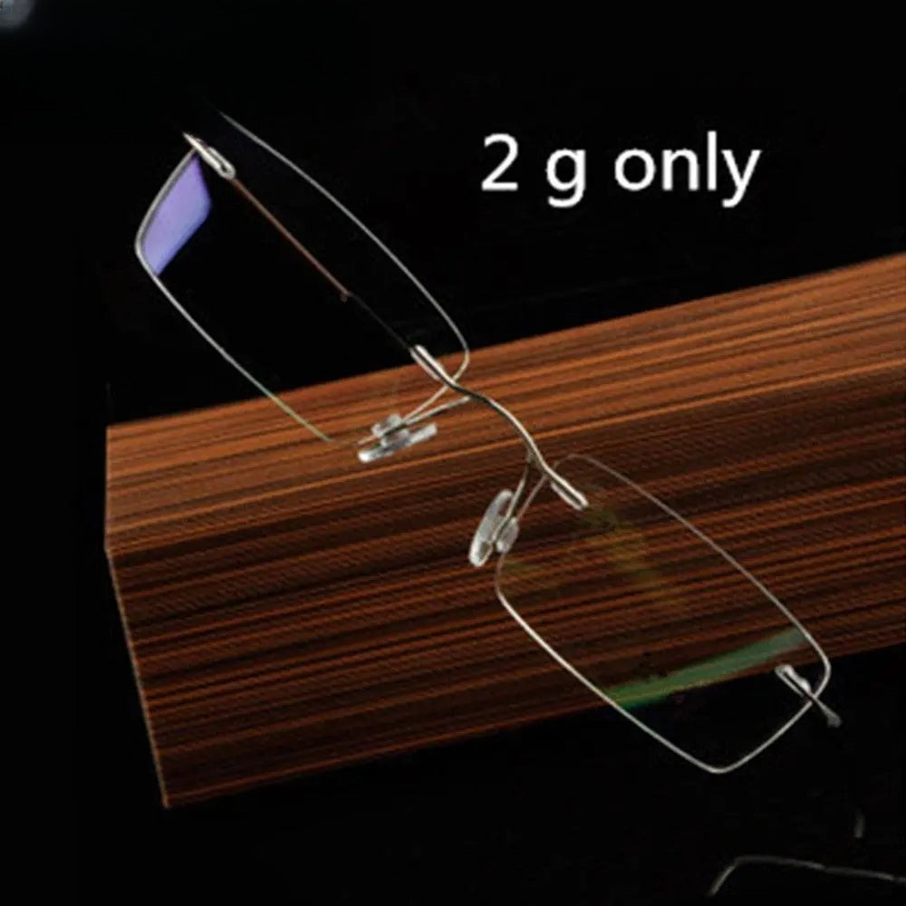 Unisex Rectangular Rimless Titanium Prescription Glasses T788 — view 1 | Rx Spectacle