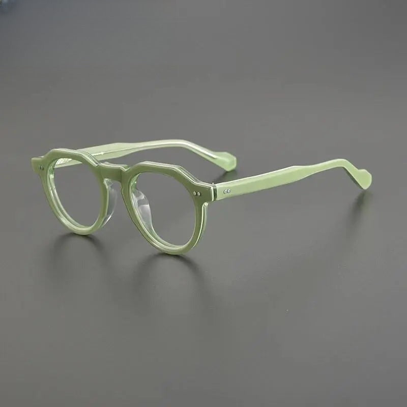 Unisex Round Full Rim Acetate Flat Top Prescription Glasses Gxyj1141 — view 1 | Rx Spectacle