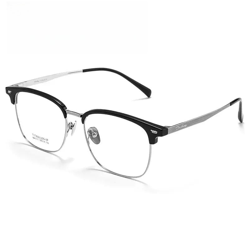 Men's Square Full Rim Titanium Oversized Prescription Glasses 726031 — view 1 | Rx Spectacle