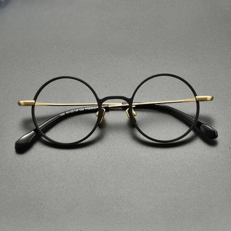 Unisex Round Full Rim Titanium Prescription Glasses Gxyj847 — view 4 | Rx Spectacle
