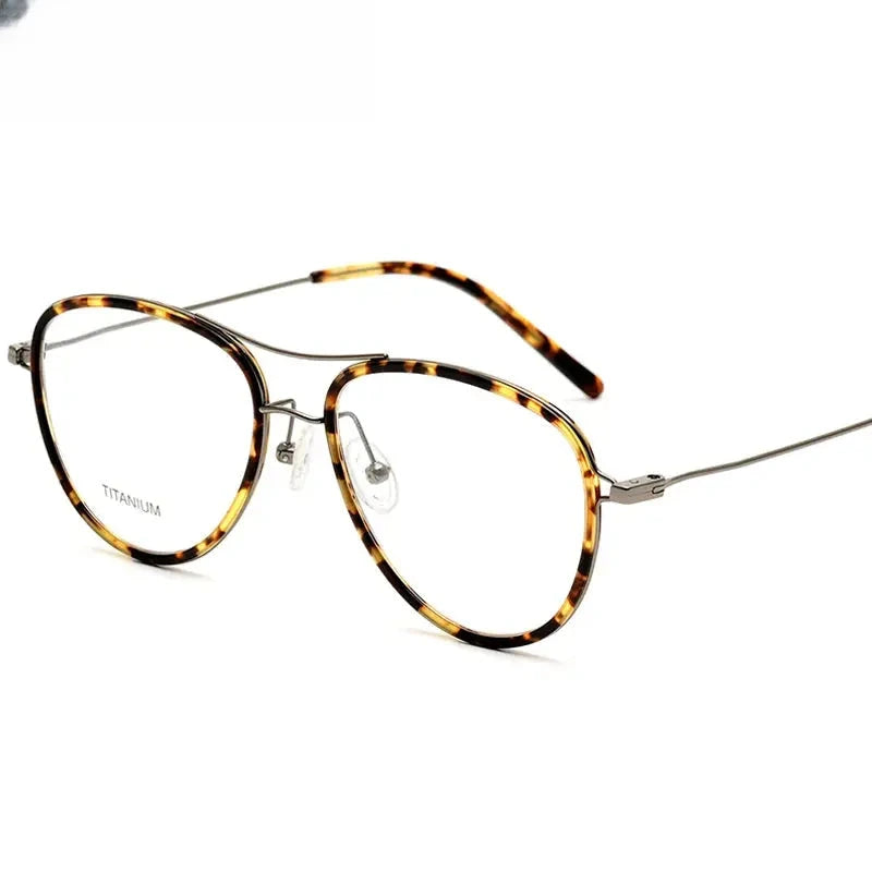 Women's Oval Full Rim Titanium Double Bridge Prescription Glasses 316043 — view 1 | Rx Spectacle