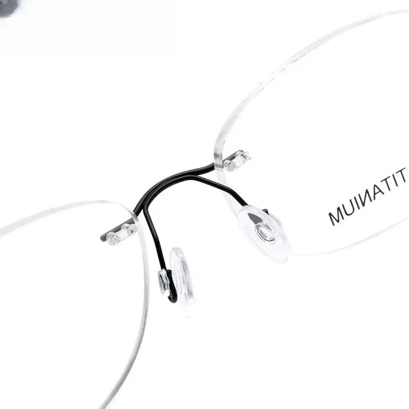 Unisex Square Rimless Titanium Prescription Glasses Kr16011 — view 12 | Rx Spectacle