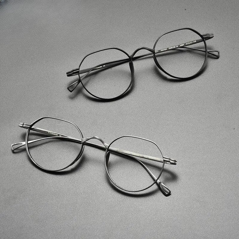 Unisex Oval Full Rim Titanium Prescription Glasses Gxyj832 — view 9 | Rx Spectacle