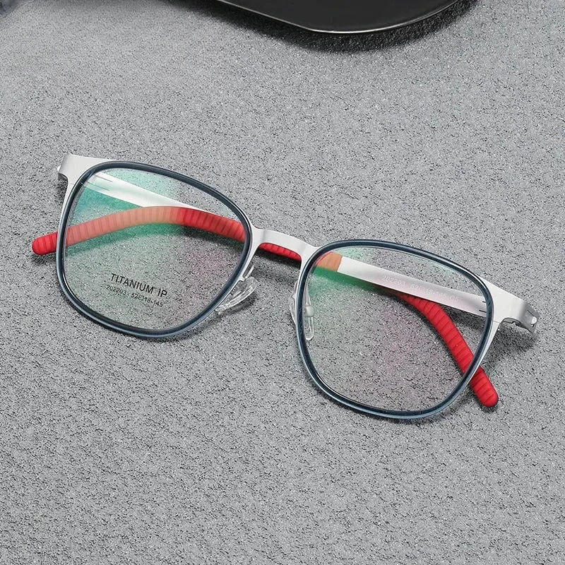 Women's Round Full Rim Titanium Prescription Glasses 292203 — view 4 | Rx Spectacle