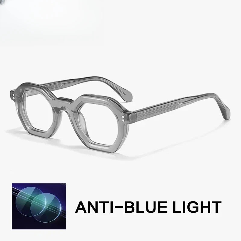 Unisex Oval Full Rim Acetate Flat Top Reading Glasses 29002 — view 3 | Rx Spectacle