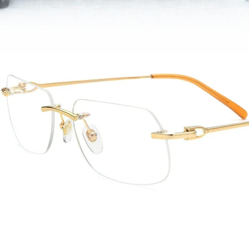 Men's Rectangular Rimless Titanium Prescription Glasses 150253 — view 1 | Rx Spectacle