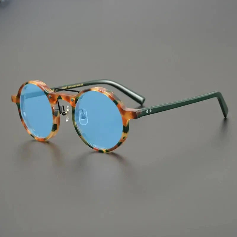 Unisex Round Full Rim Acetate Prescription Glasses Mo11 — view 15 | Rx Spectacle
