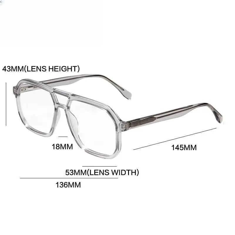 Unisex Square Full Rim Acetate Double Bridge Prescription Glasses Gxyj1099 — view 6 | Rx Spectacle