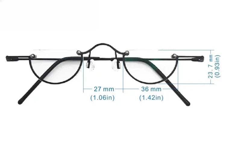 Unisex Round Semi-Rimless Alloy Reading Glasses 71193 — view 9 | Rx Spectacle