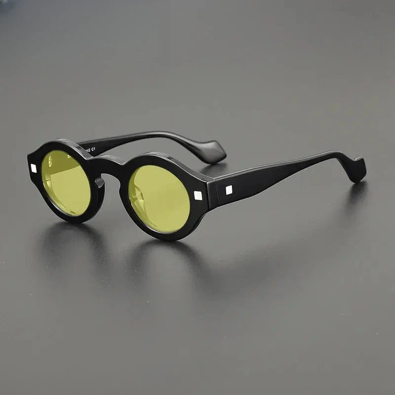 Unisex Round Full Rim Acetate Prescription Glasses M003 — view 8 | Rx Spectacle