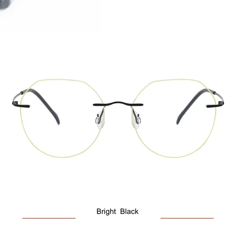 Women's Oval Rimless Titanium Flat Top Prescription Glasses 331008 — view 3 | Rx Spectacle