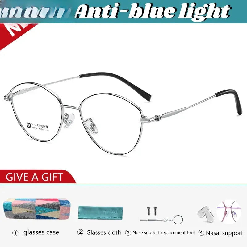 Unisex Oval Full Rim Titanium Reading Glasses 690291 — view 3 | Rx Spectacle