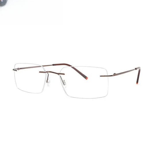 Unisex Square Rimless Titanium Prescription Glasses 8009 — view 1 | Rx Spectacle