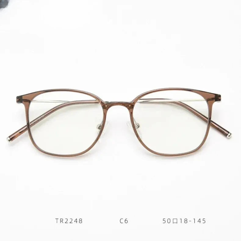Women's Square Full Rim Titanium Prescription Glasses 92248 — view 4 | Rx Spectacle
