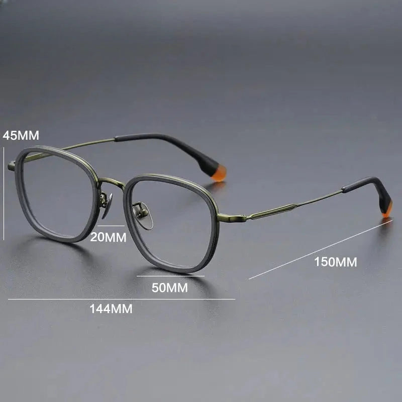 Unisex Oval Full Rim Titanium Prescription Glasses 787809 — view 2 | Rx Spectacle