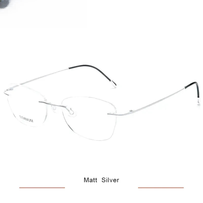 Women's Polygon Rimless Titanium Prescription Glasses 36013 — view 9 | Rx Spectacle