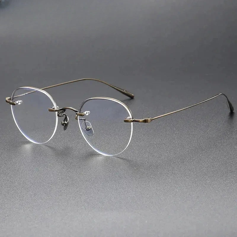 Women's Oval Semi-Rimless Titanium Prescription Glasses 61141 — view 7 | Rx Spectacle
