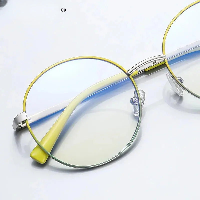 Women's Round Full Rim Stainless Steel Reading Glasses 3082 — view 2 | Rx Spectacle