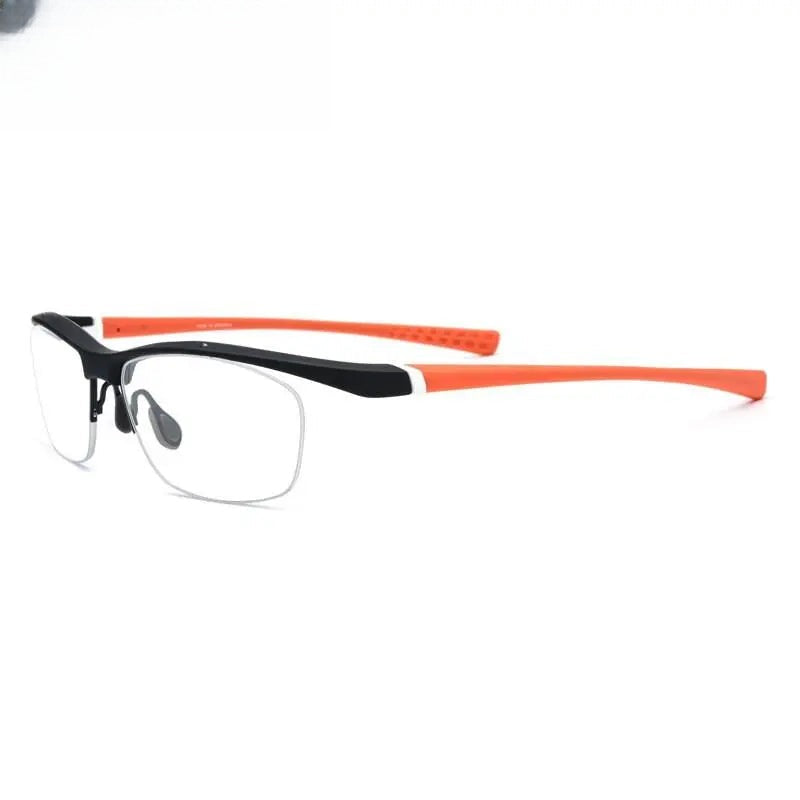 Men's Square Semi-Rimless Titanium Sports Glasses 7027 — view 5 | Rx Spectacle