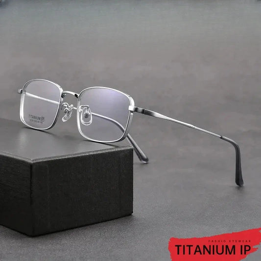 Men's Square Full Rim Titanium Oversized Prescription Glasses 15339 — view 1 | Rx Spectacle