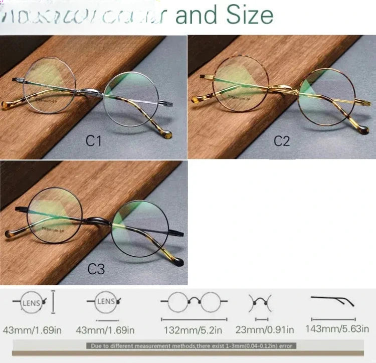 Women's Round Full Rim Titanium Prescription Glasses 520132 — view 2 | Rx Spectacle