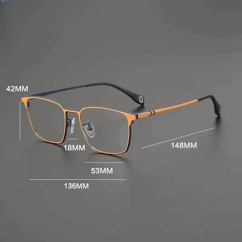 Women's Square Full Rim Titanium Flat Top Prescription Glasses G85856 — view 2 | Rx Spectacle