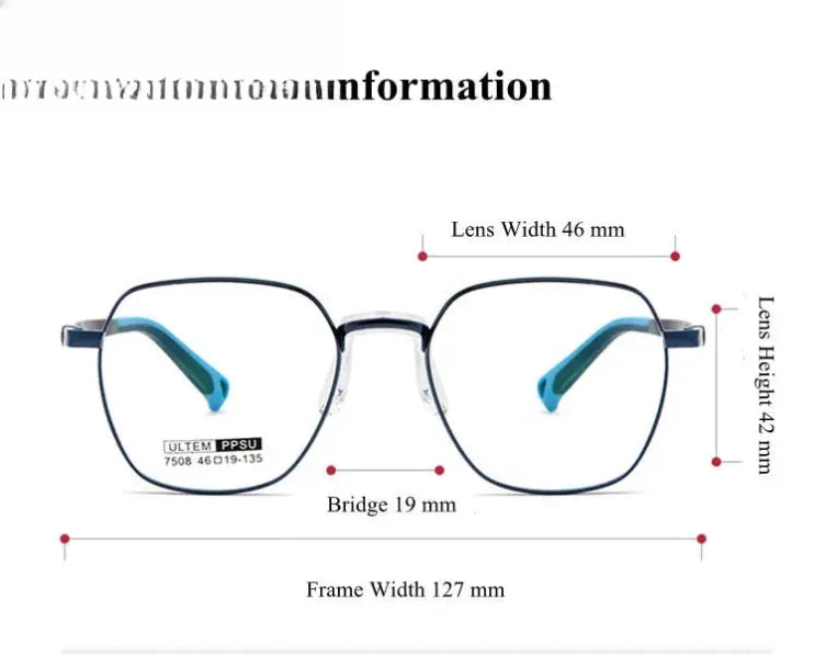 Unisex Polygon Full Rim Stainless Steel Prescription Glasses 750811 — view 3 | Rx Spectacle