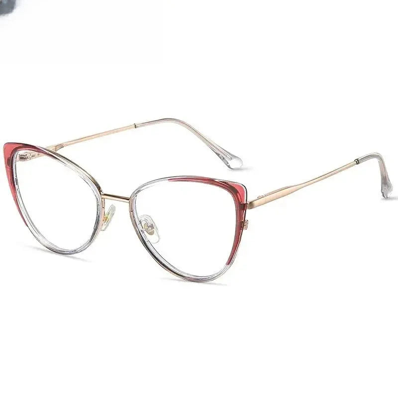 Women's Cat Eye Full Rim Titanium Prescription Glasses 87241 — view 5 | Rx Spectacle