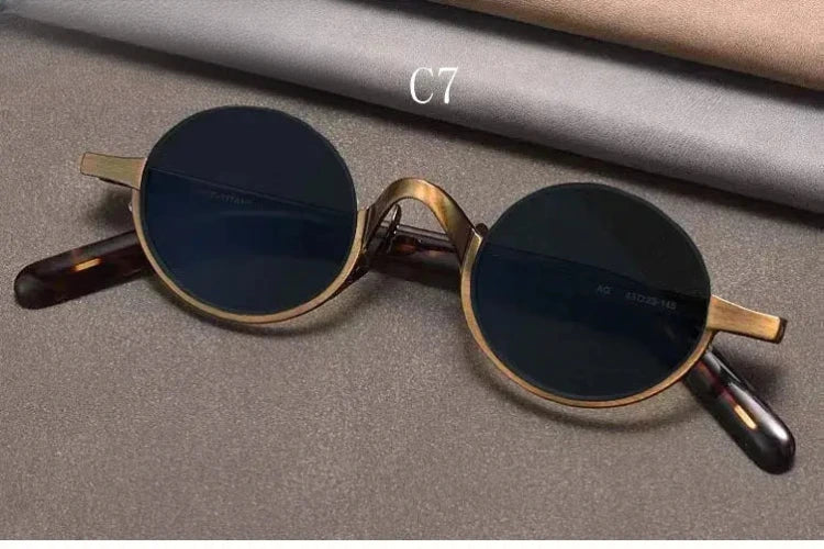 Unisex Oval Semi-Rimless Titanium Prescription Glasses Y4338 — view 11 | Rx Spectacle
