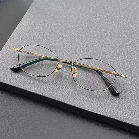 Unisex Oval Full Rim Titanium Prescription Glasses 77049 — view 1 | Rx Spectacle