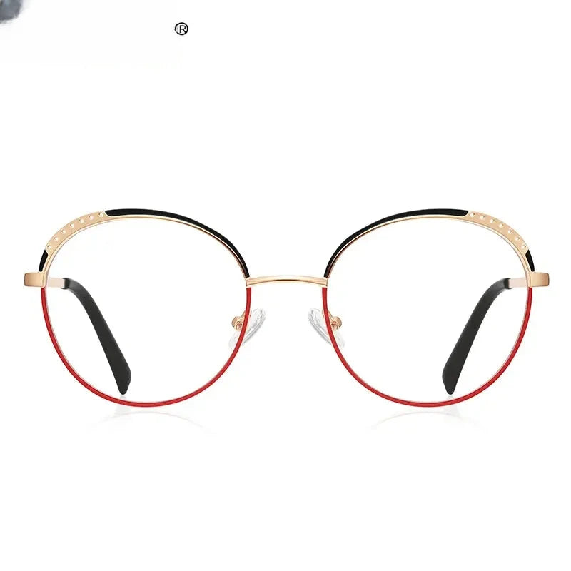 Women's Round Full Rim Plastic Reading Glasses Pfd3115 — view 4 | Rx Spectacle