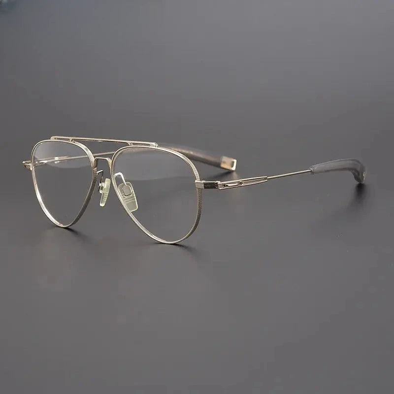 Men's Oval Full Rim Titanium Double Bridge Prescription Glasses 101776 — view 5 | Rx Spectacle