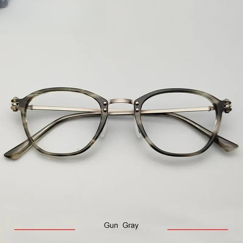 Men's Oval Full Rim Titanium Prescription Glasses 35881 — view 4 | Rx Spectacle